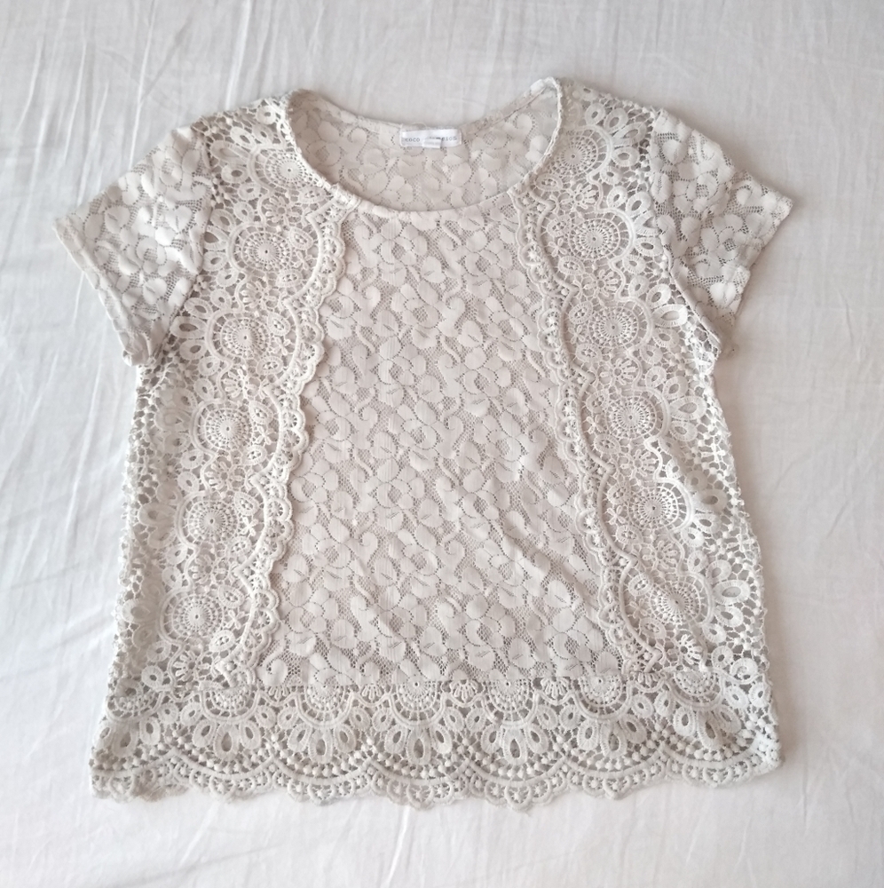 Coco+jameson Lace Detail Top